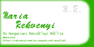 maria rekvenyi business card